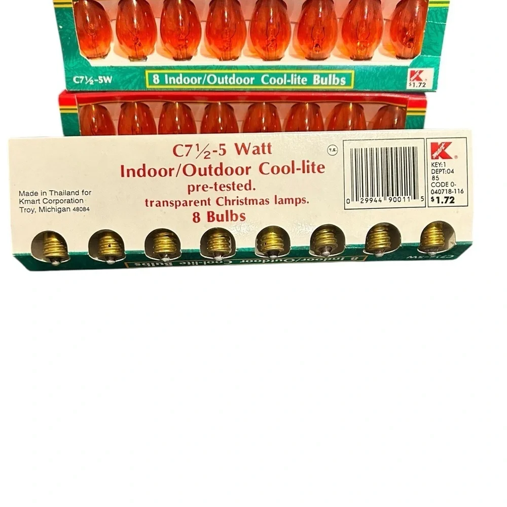 Vintage Christmas Lights Replacement Bulbs 26 Clear Red Orange and 1 Flame